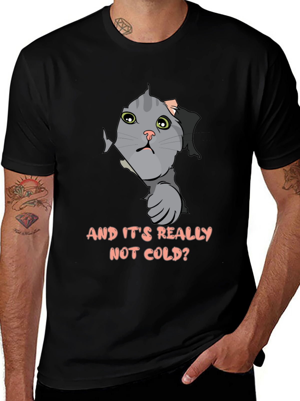 Cat Peek T-Shirt - Funny Kitten Design