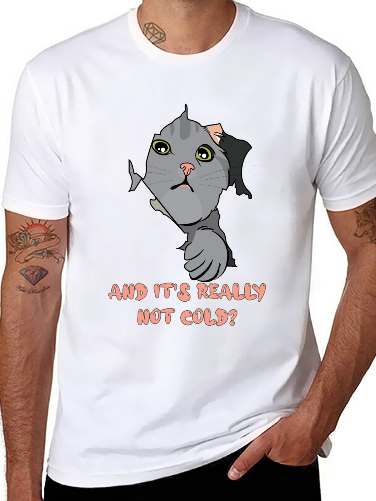 Cat Peek T-Shirt - Funny Kitten Design