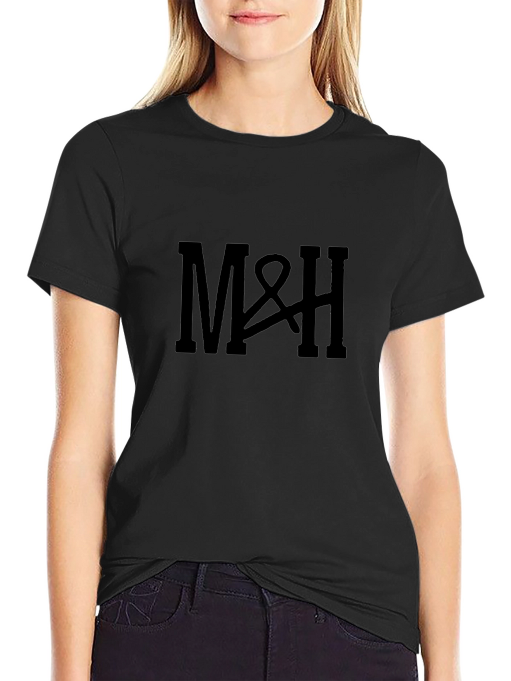 M&H Black Cotton Graphic Tee