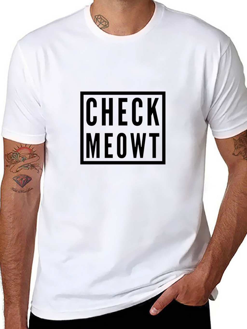 Check Meowt Black T-Shirt