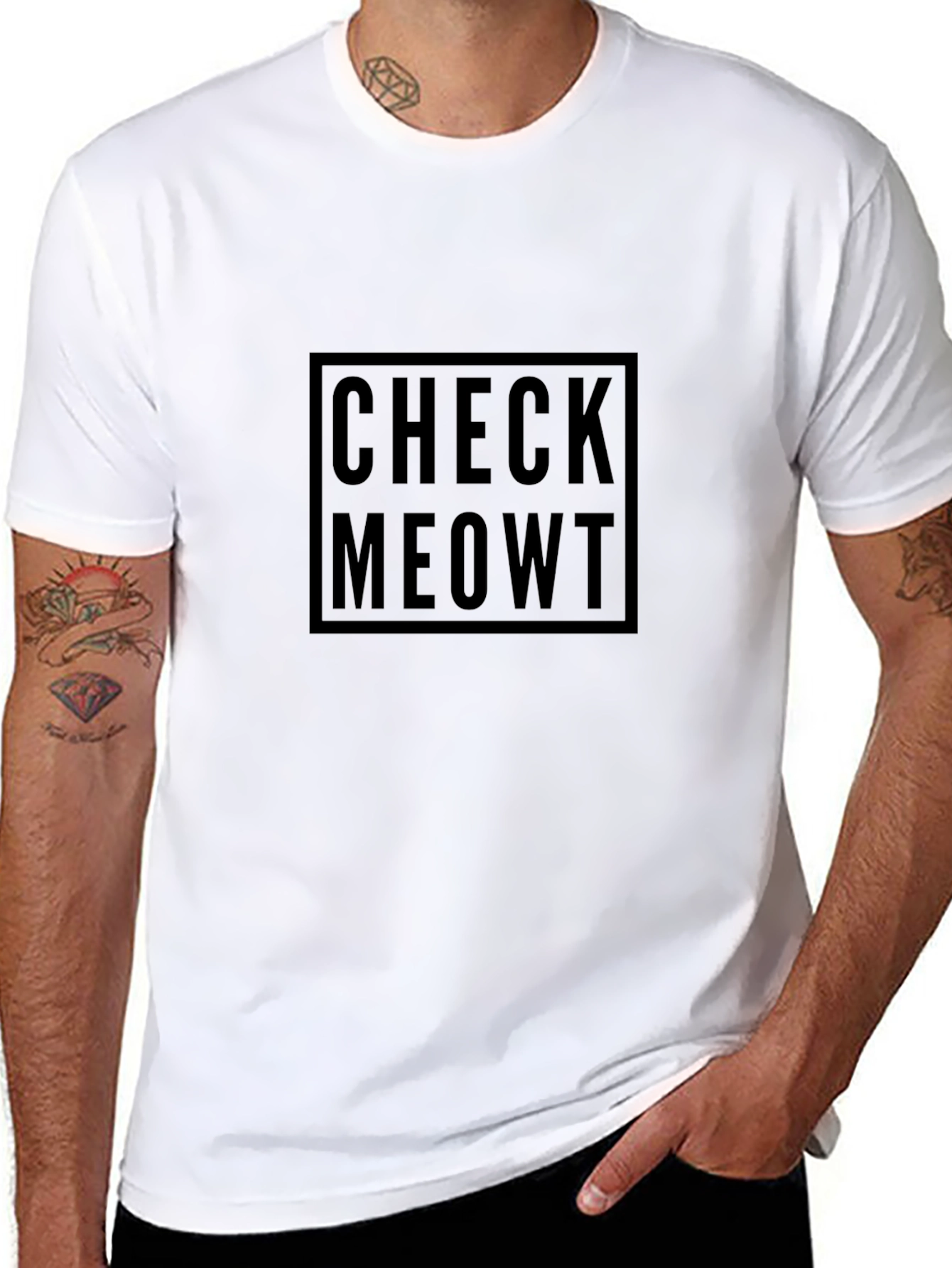 Check Meowt Black T-Shirt