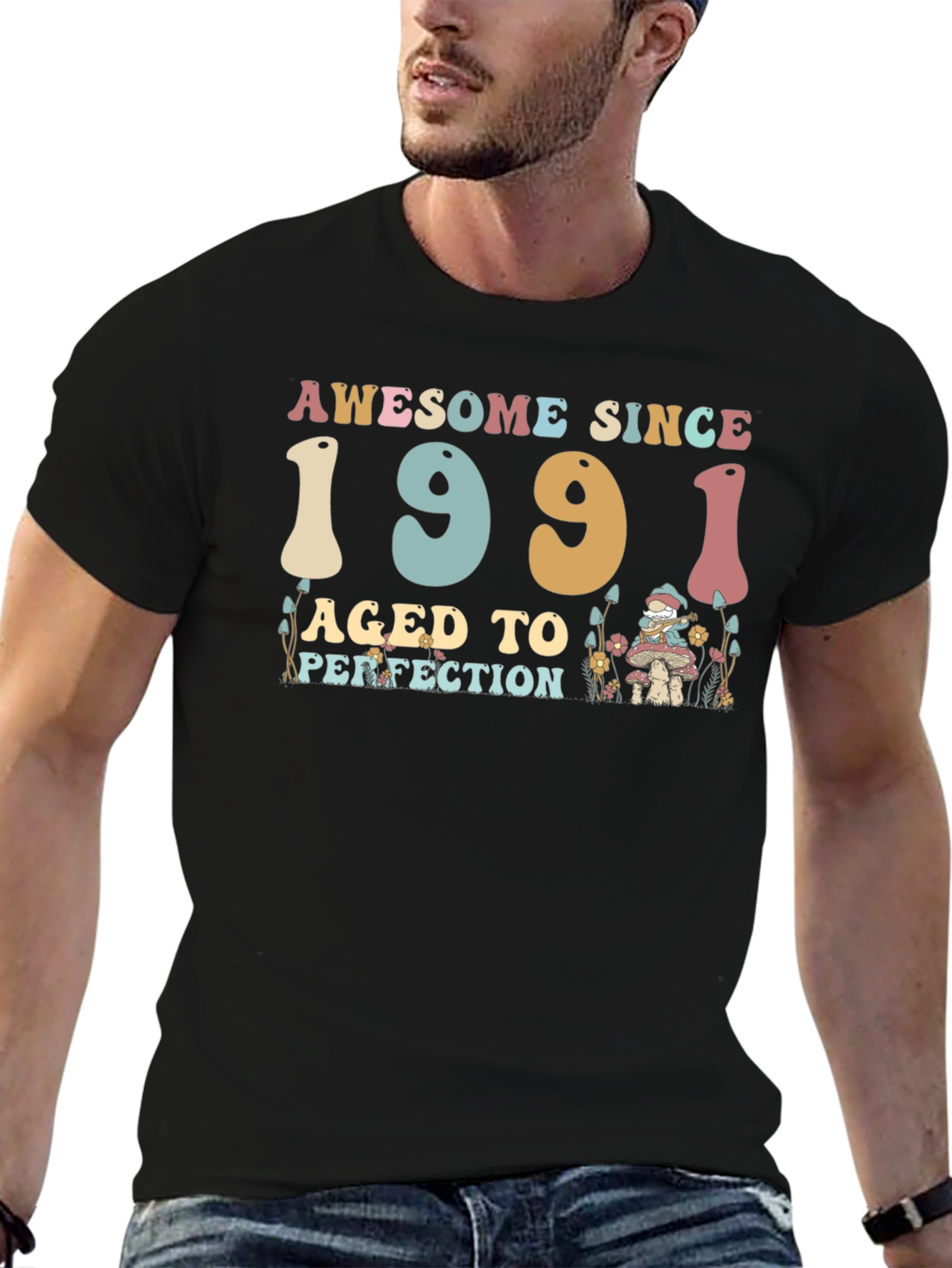 Awesome Since 1991 Aged to Perfection Black T-Shirt