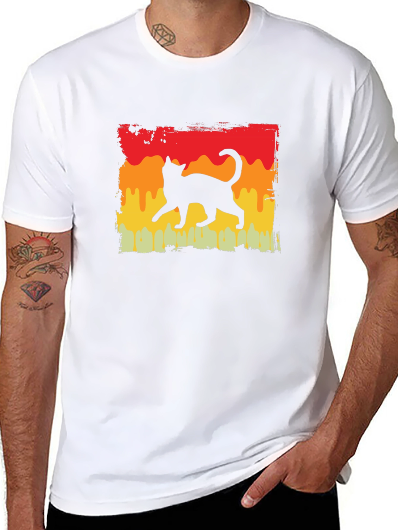 Retro Cat Silhouette T-Shirt