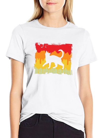 Retro Cat Silhouette T-Shirt