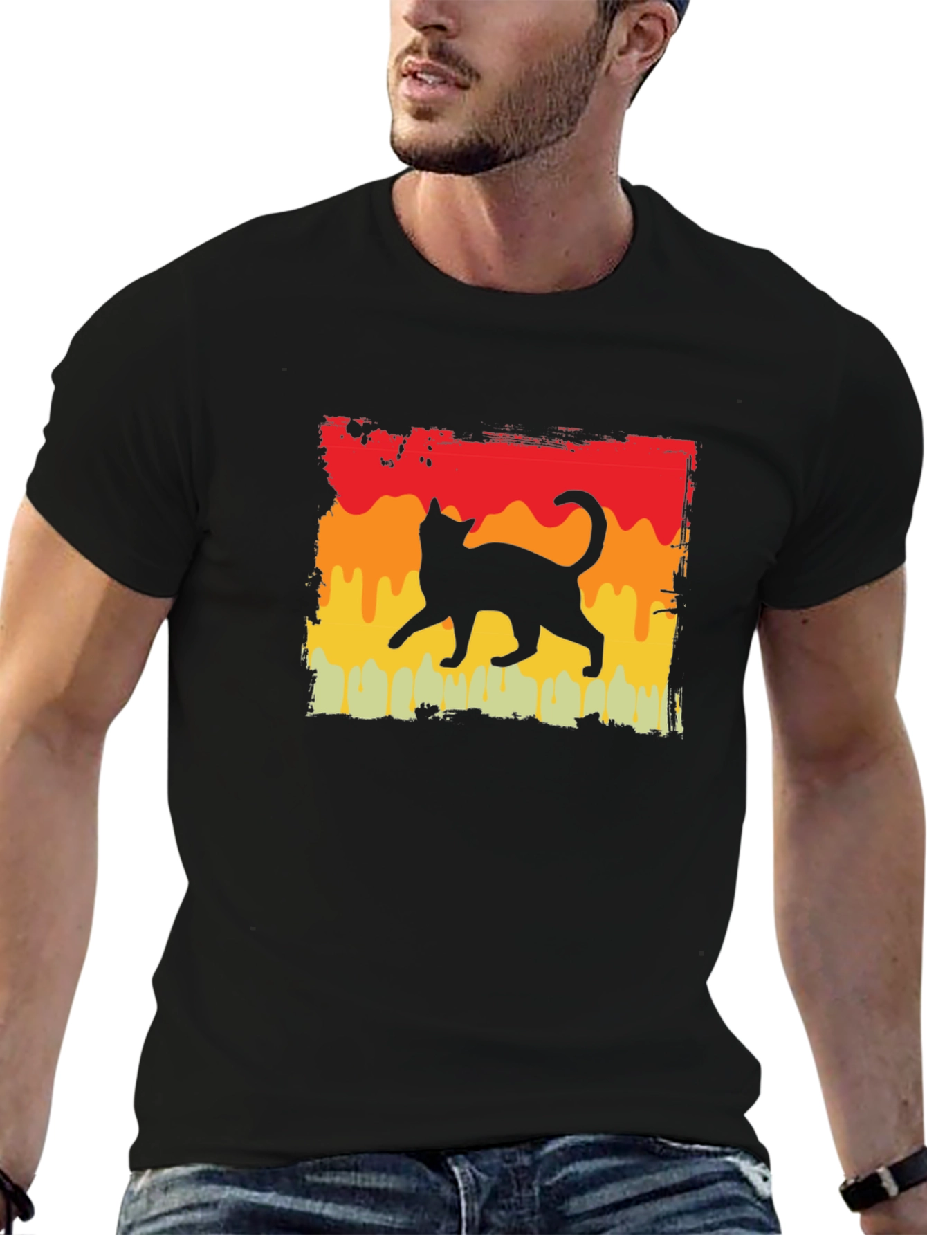 Retro Cat Silhouette T-Shirt