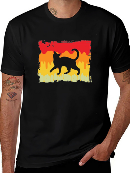 Retro Cat Silhouette T-Shirt