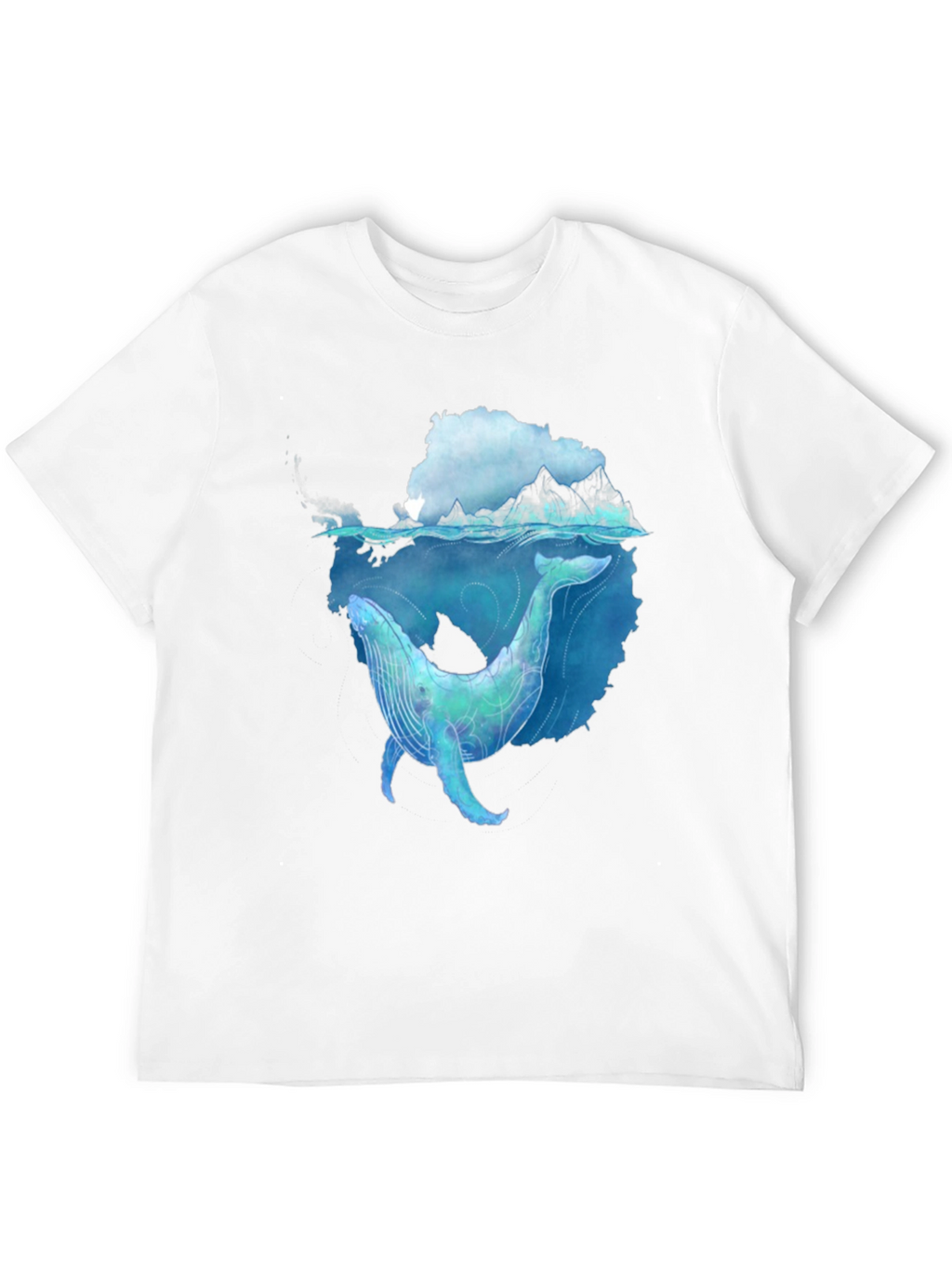 Whale Graphic Black Tee - Artistic Ocean Design