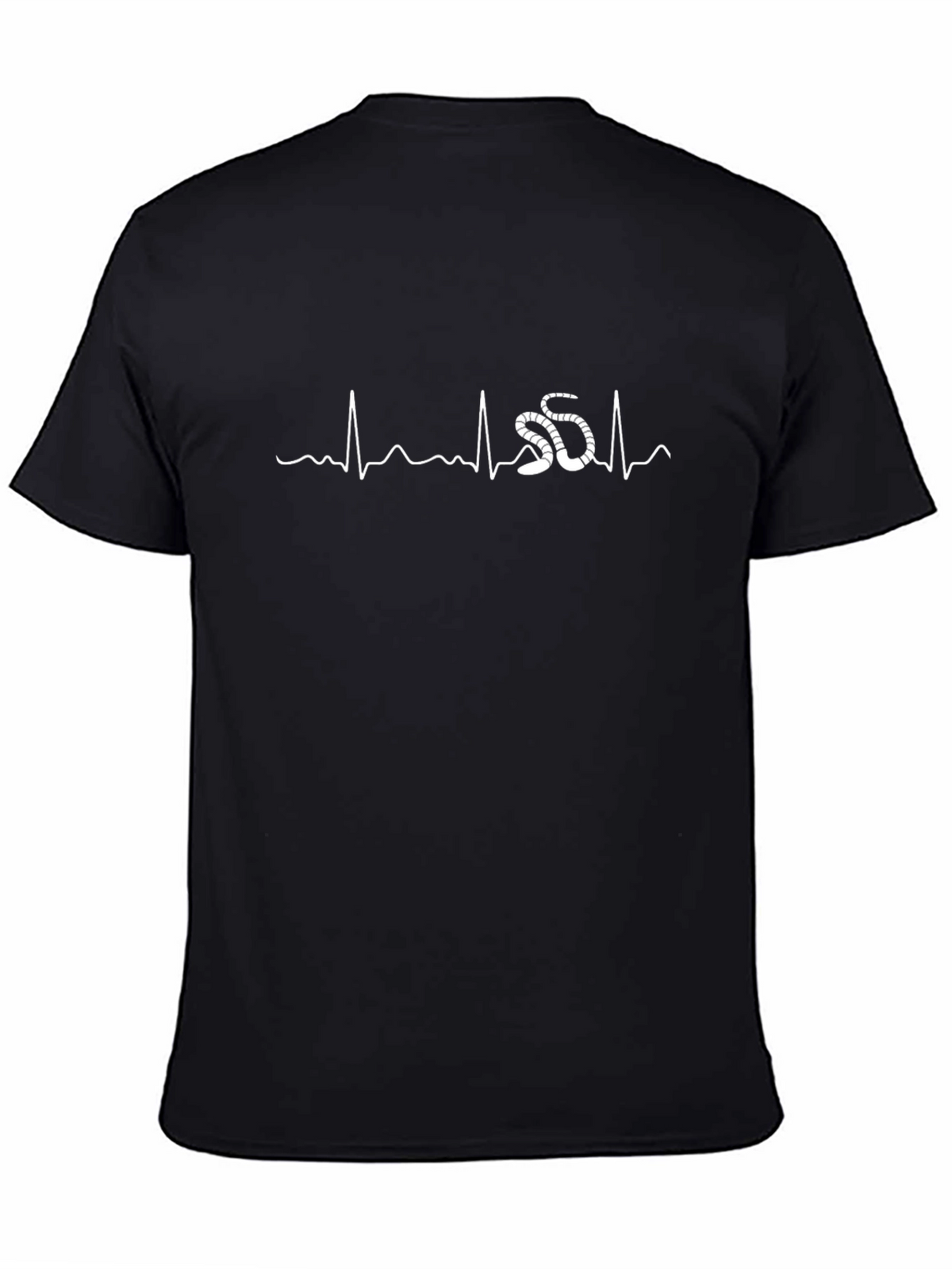 Snake Heartbeat Graphic Tee - Black