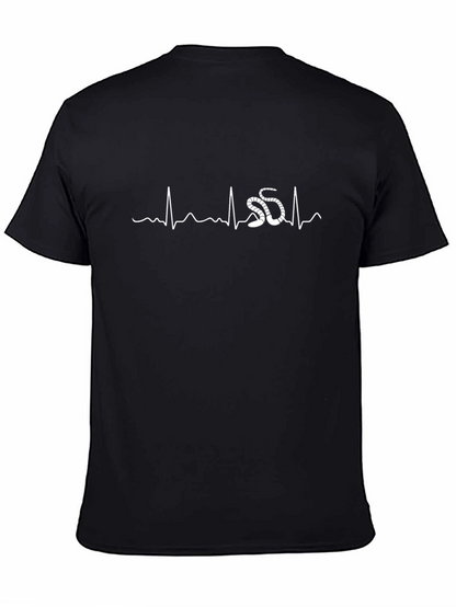 Snake Heartbeat Graphic Tee - Black