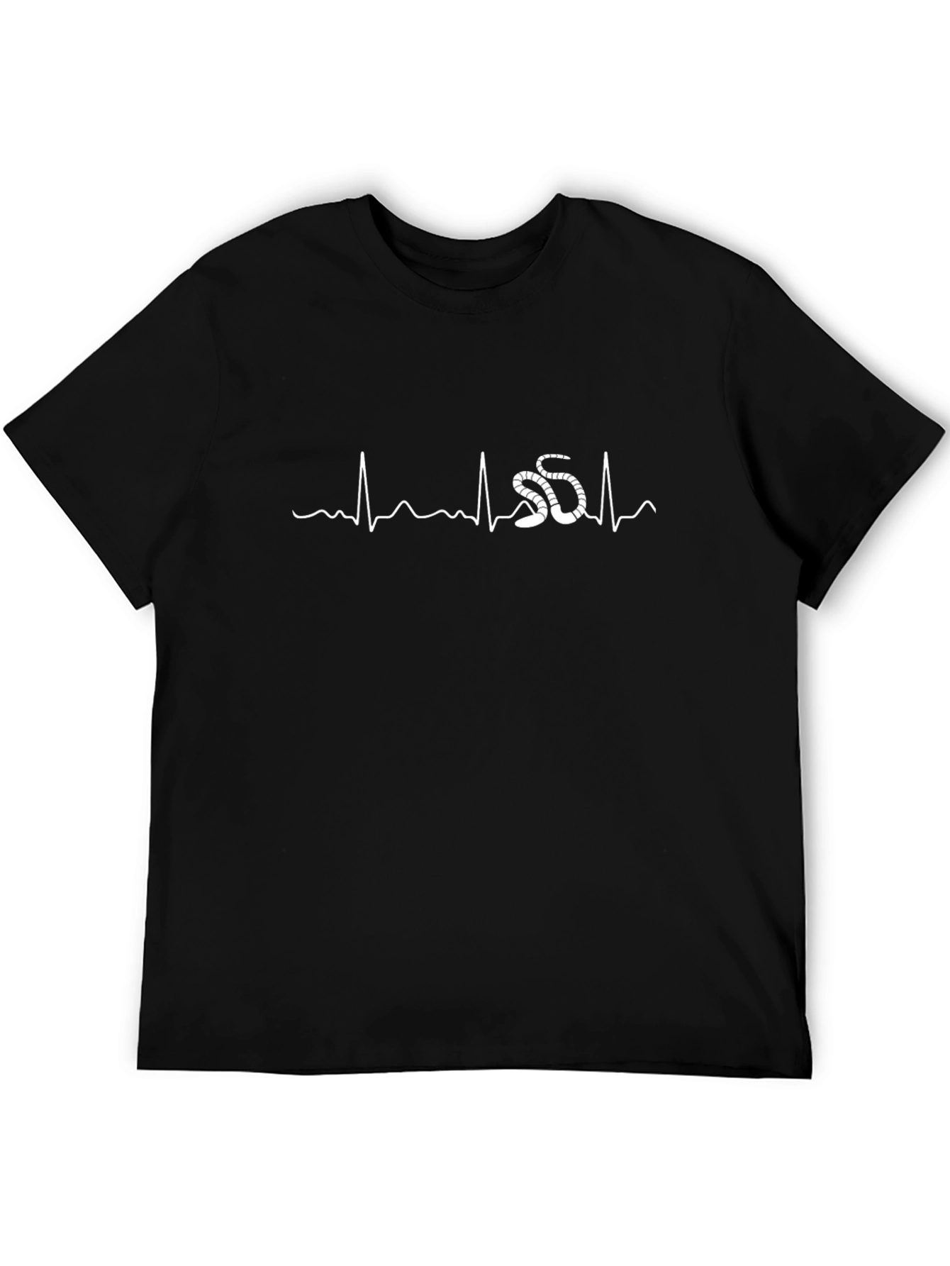 Snake Heartbeat Graphic Tee - Black