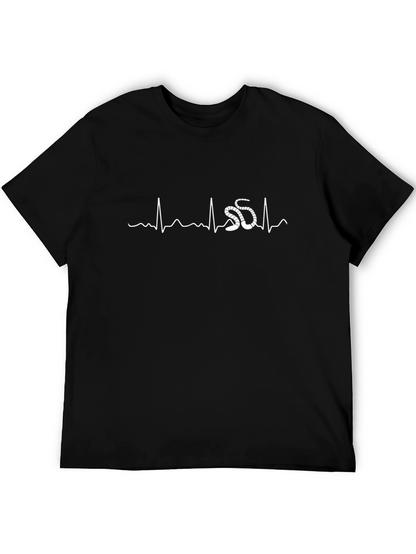 Snake Heartbeat Graphic Tee - Black