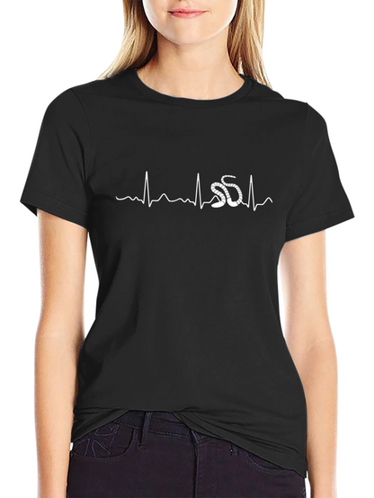Snake Heartbeat Graphic Tee - Black