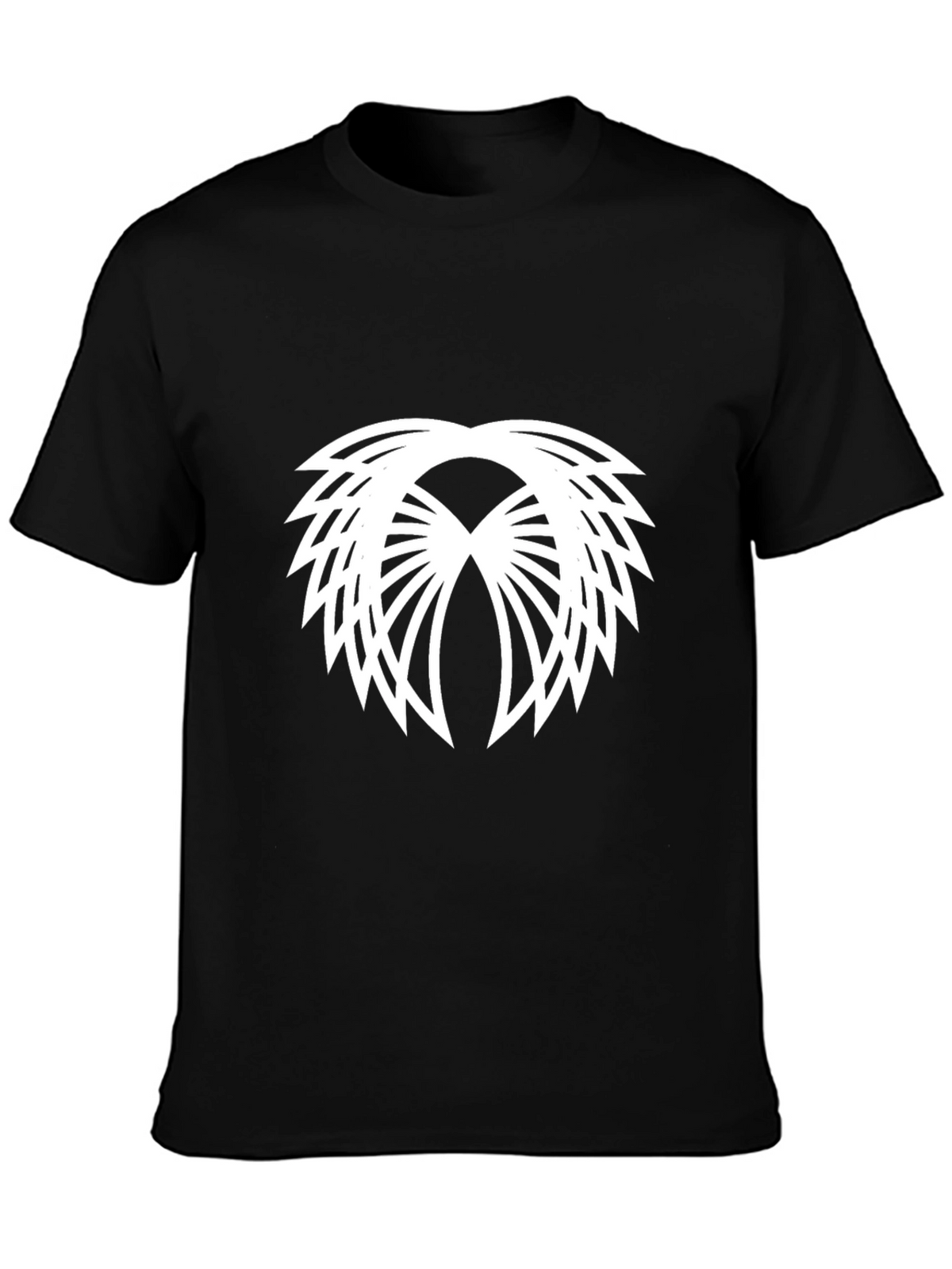 Modern Geometric Graphic Tee - Black Cotton Blend