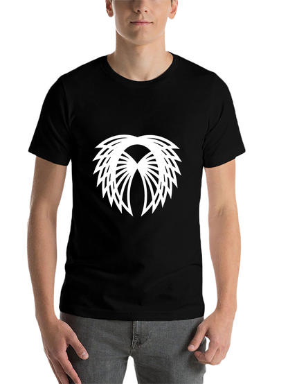 Modern Geometric Graphic Tee - Black Cotton Blend