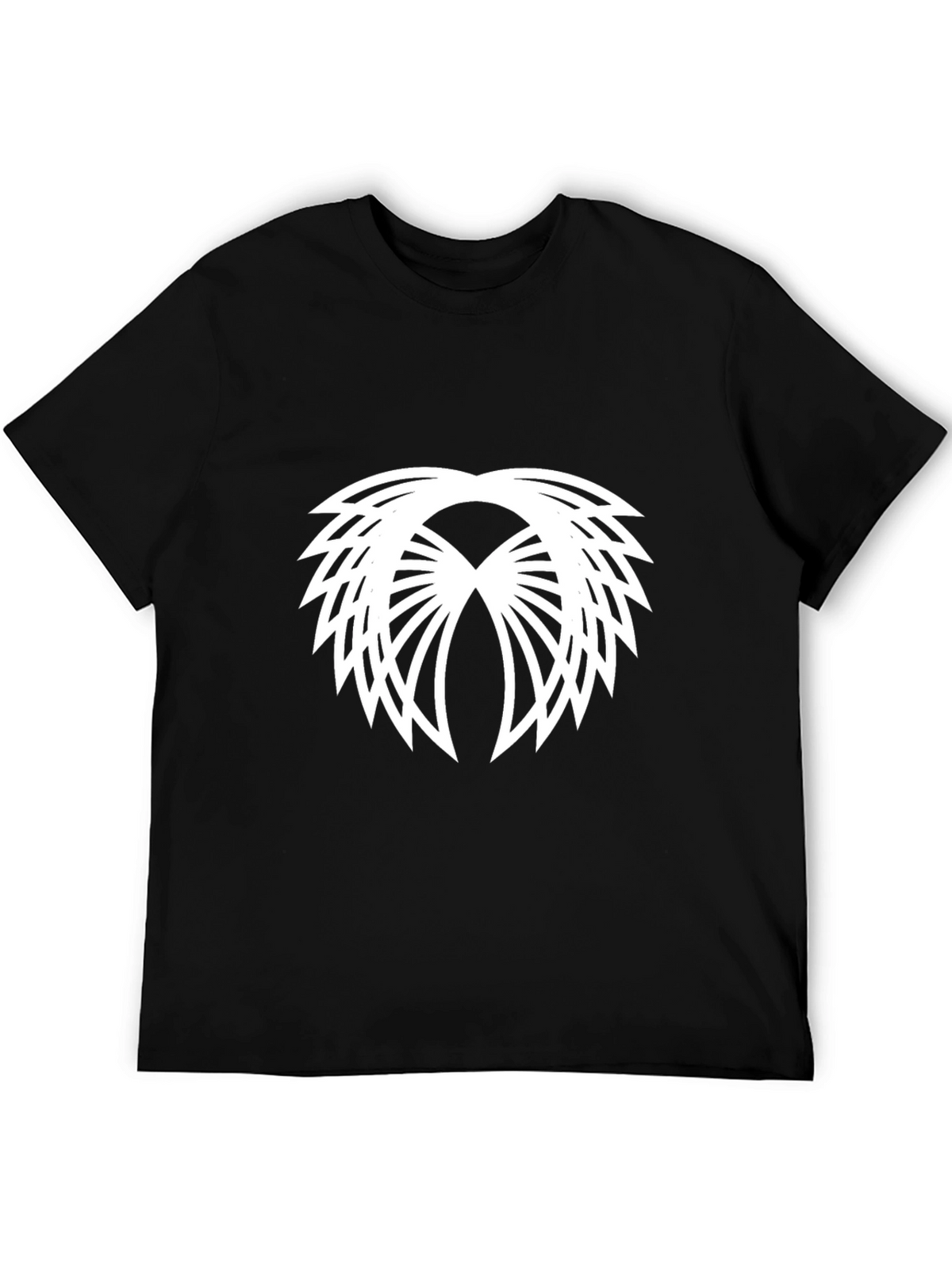 Modern Geometric Graphic Tee - Black Cotton Blend