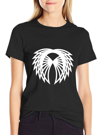 Modern Geometric Graphic Tee - Black Cotton Blend