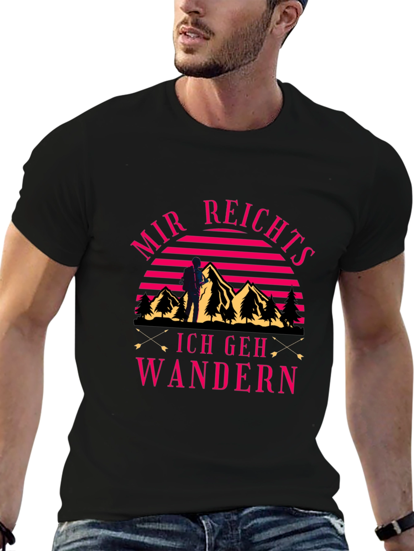 Mir Reichts Ich Geh Wandern Black Graphic Tee