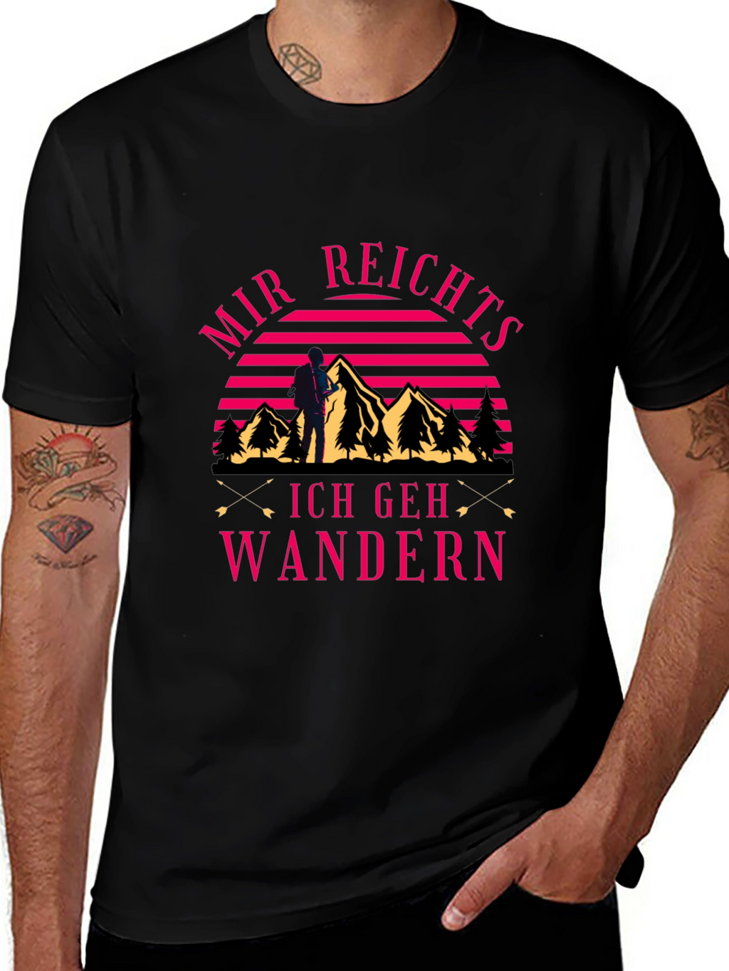 Mir Reichts Ich Geh Wandern Black Graphic Tee