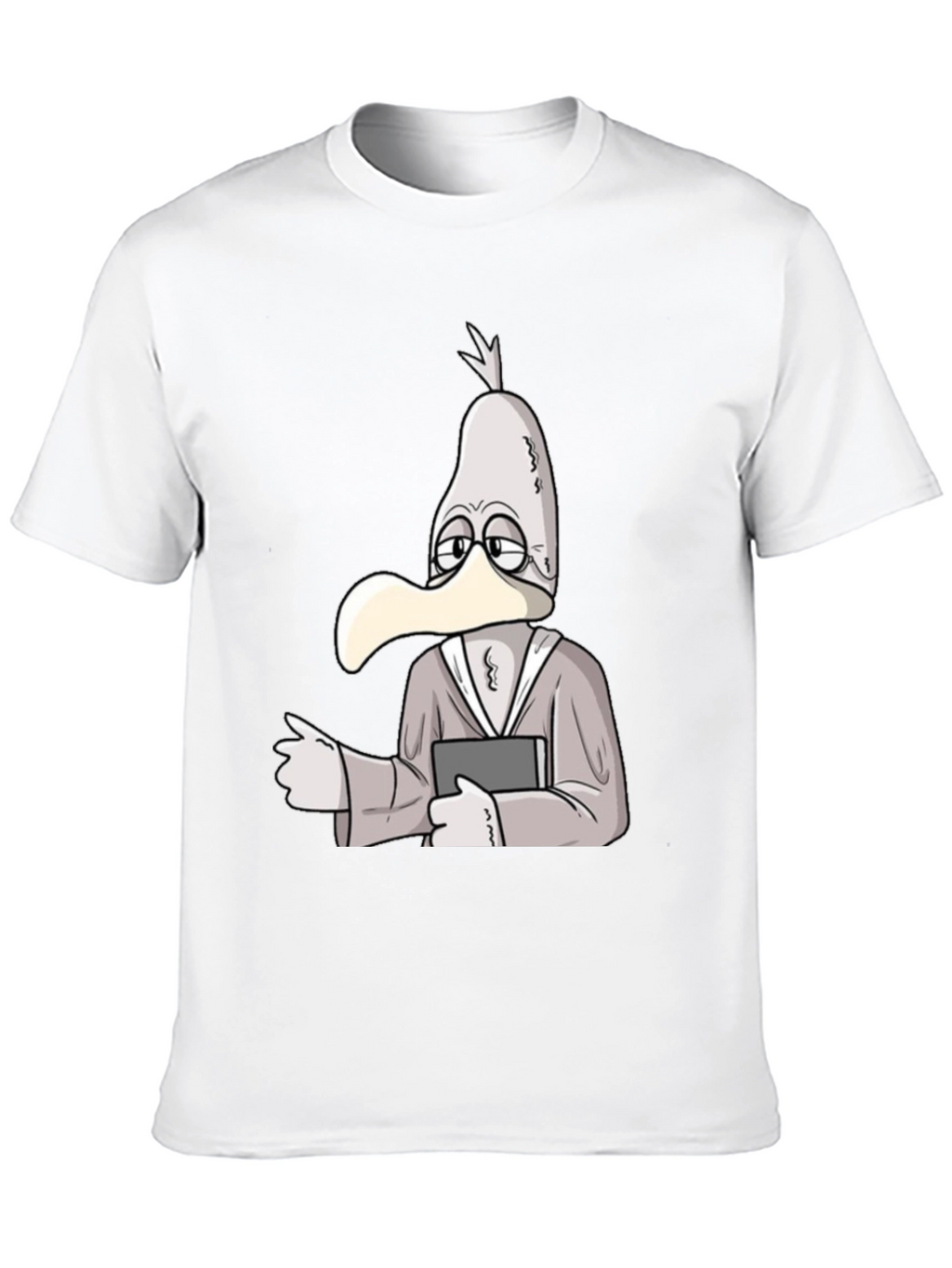 Cartoon Seagull Teacher Black T-Shirt