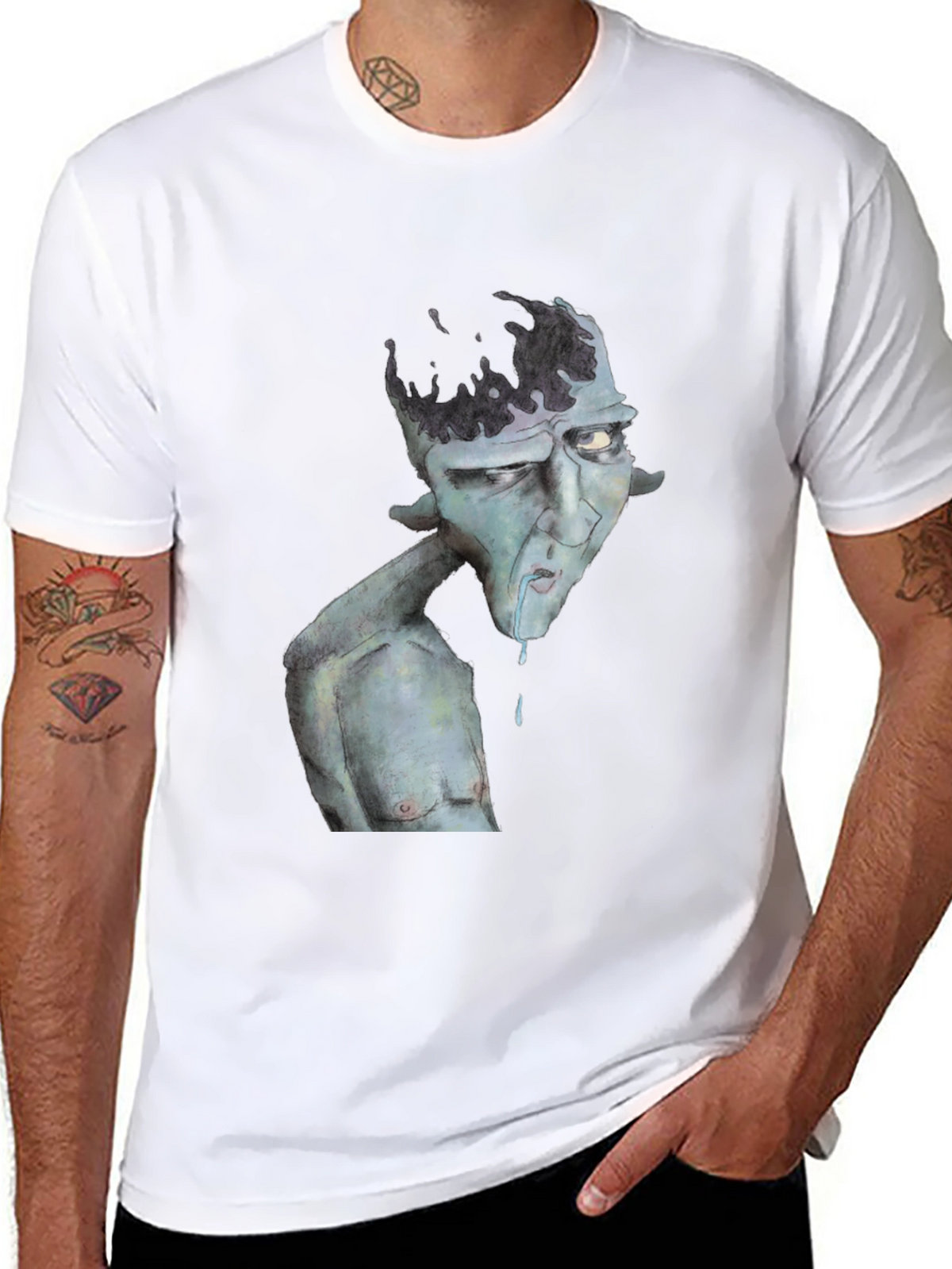 Unique Graphic Print Black T-Shirt