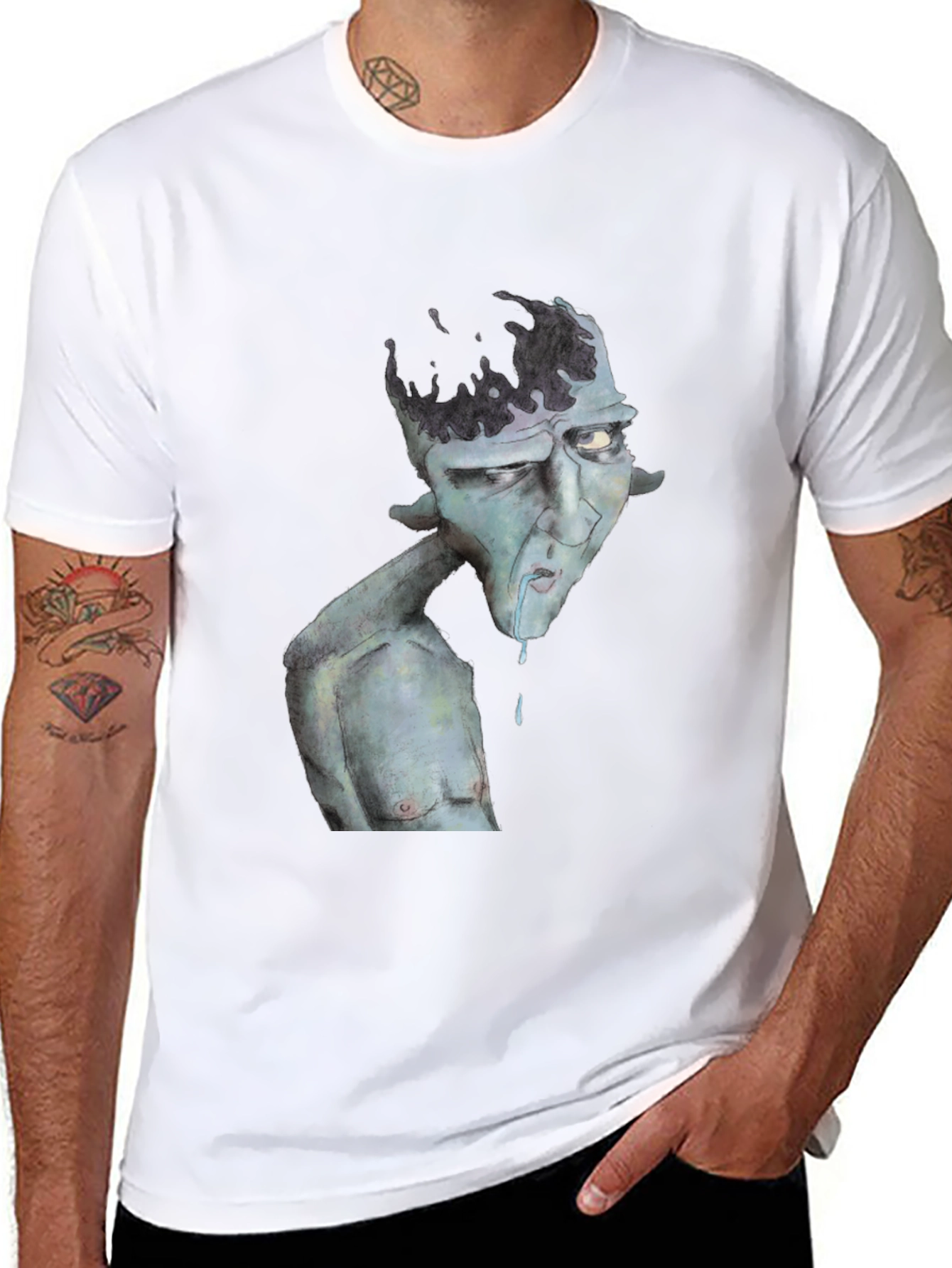 Unique Graphic Print Black T-Shirt