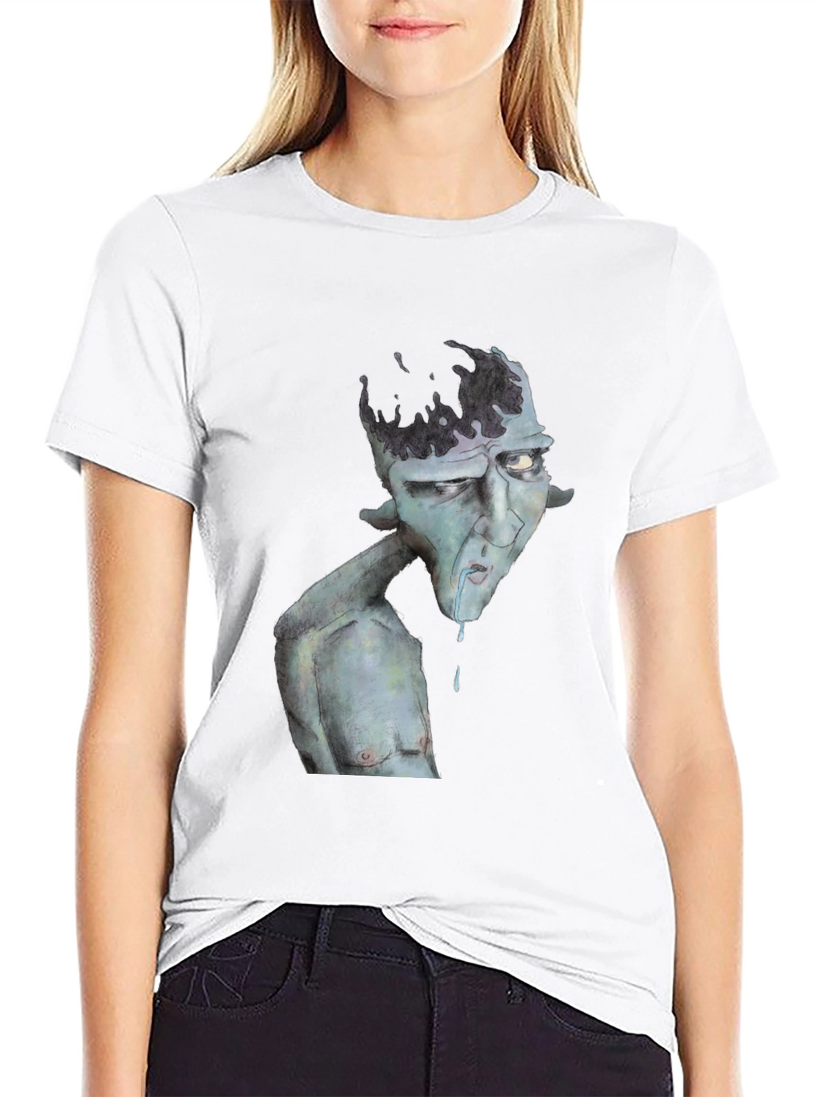 Unique Graphic Print Black T-Shirt