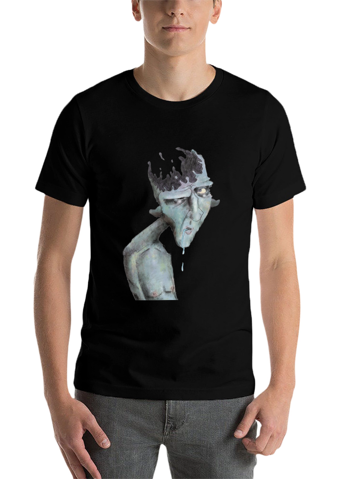 Unique Graphic Print Black T-Shirt