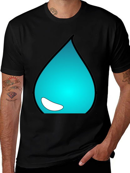 Teal Drop Graphic Tee - Casual Style