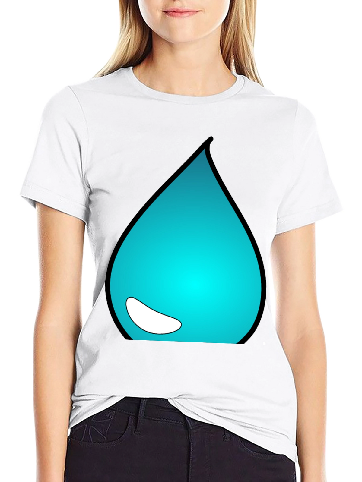 Teal Drop Graphic Tee - Casual Style