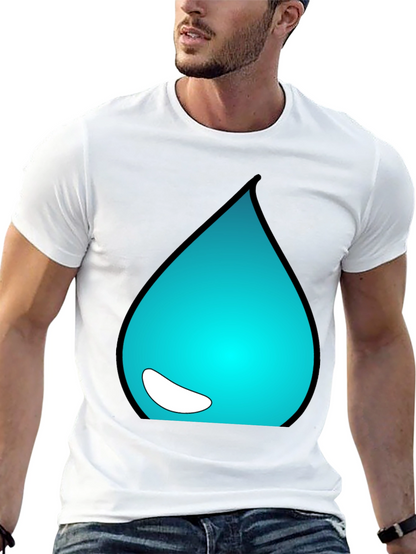 Teal Drop Graphic Tee - Casual Style