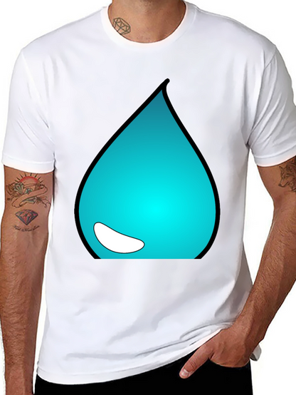 Teal Drop Graphic Tee - Casual Style