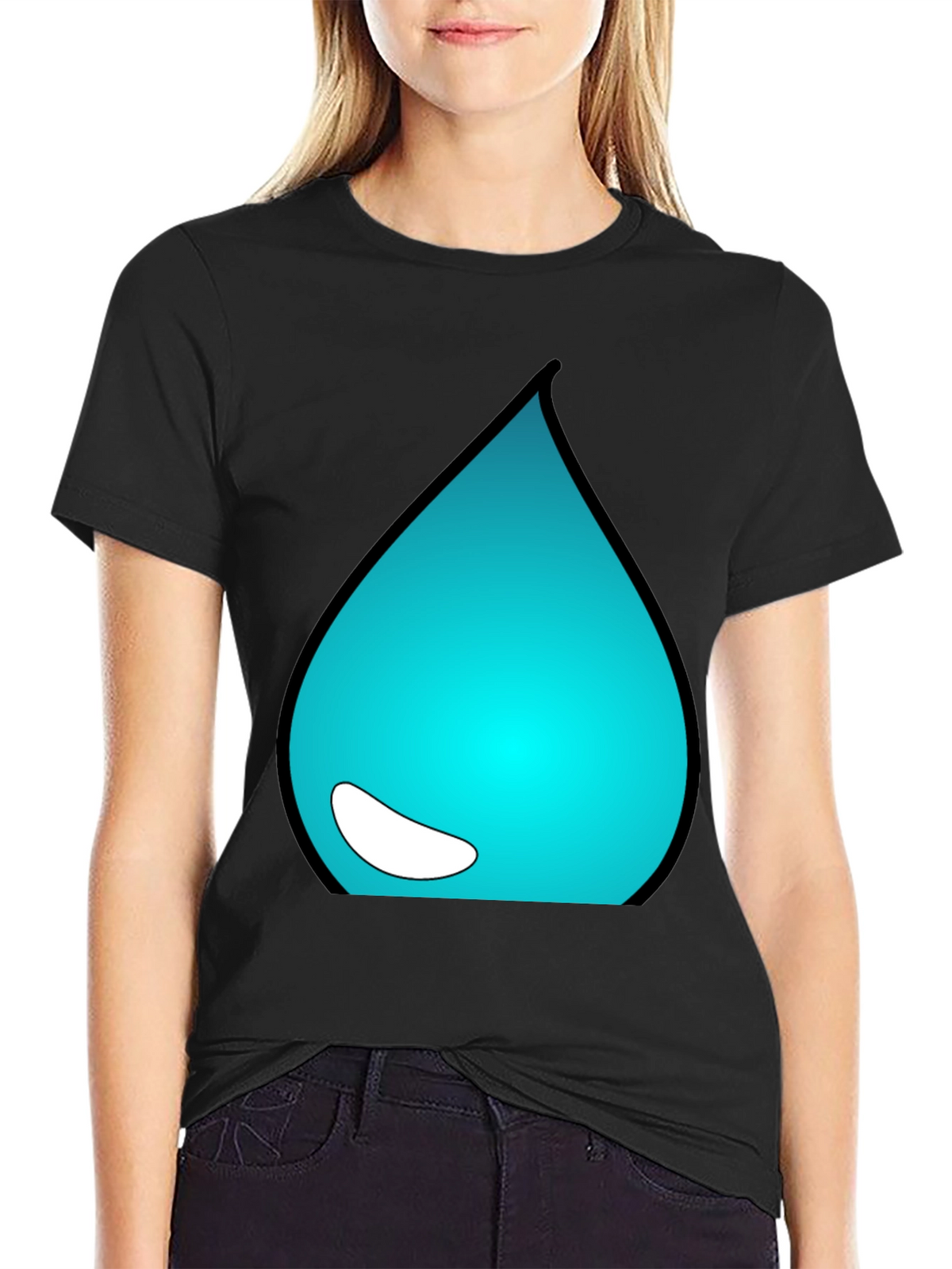 Teal Drop Graphic Tee - Casual Style