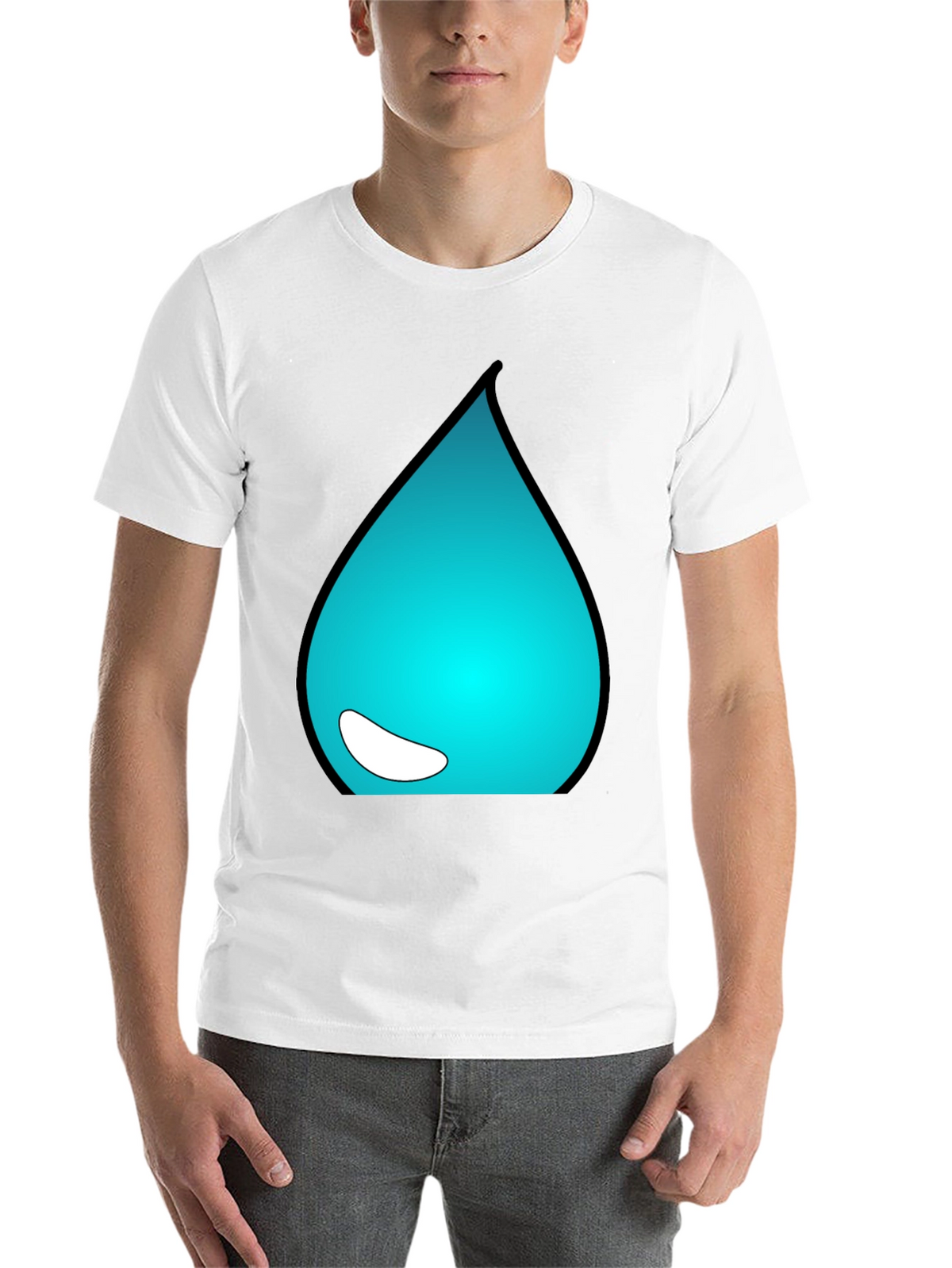 Teal Drop Graphic Tee - Casual Style