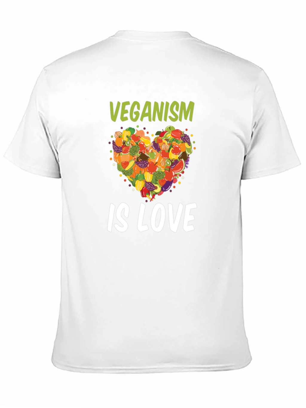 Veganism Is Love T-Shirt Fruit Heart Tee