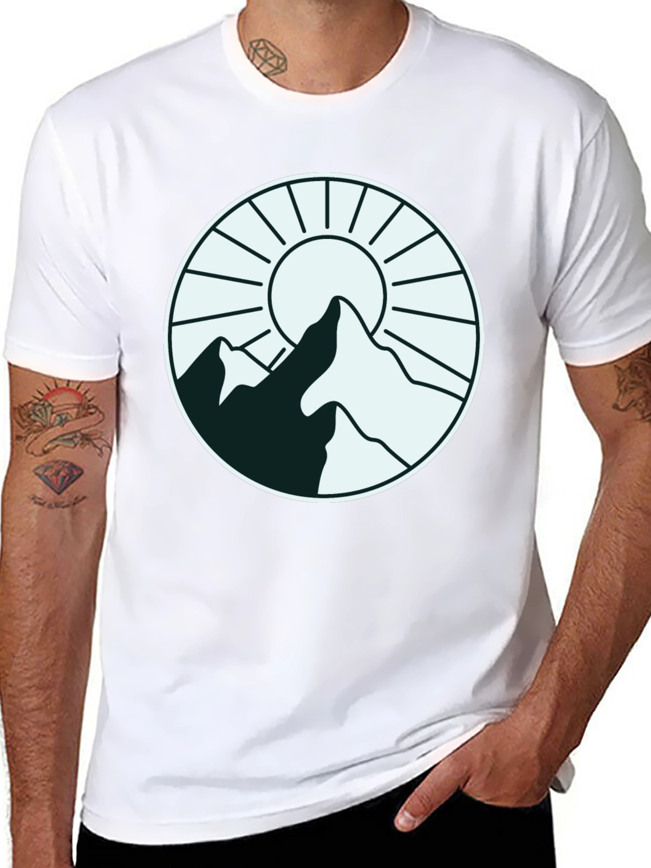 Mountain Sun Graphic Tee - Stylish Outdoor Design