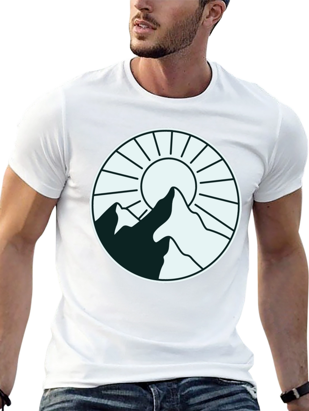 Mountain Sun Graphic Tee - Stylish Outdoor Design
