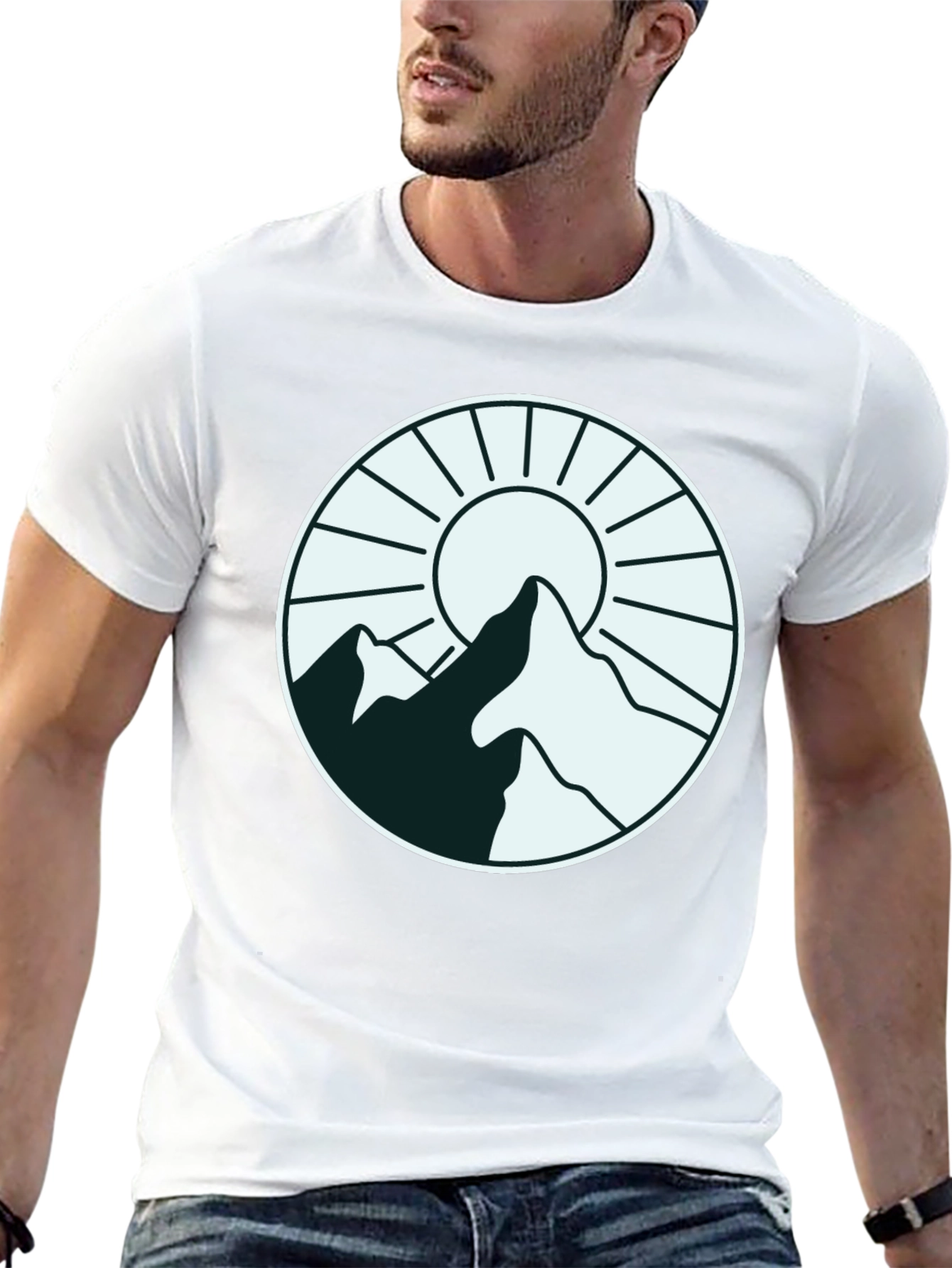 Mountain Sun Graphic Tee - Stylish Outdoor Design