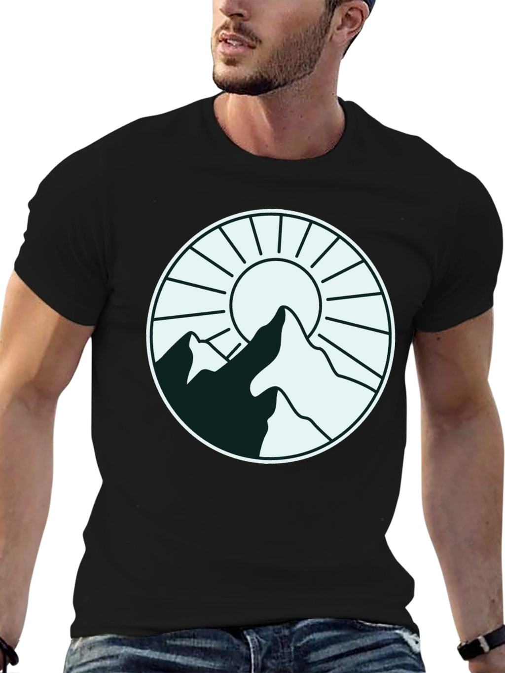 Mountain Sun Graphic Tee - Stylish Outdoor Design