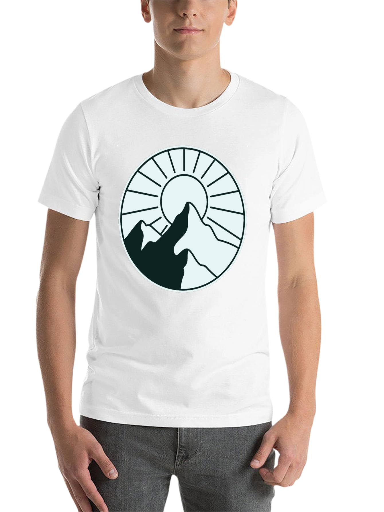 Mountain Sun Graphic Tee - Stylish Outdoor Design