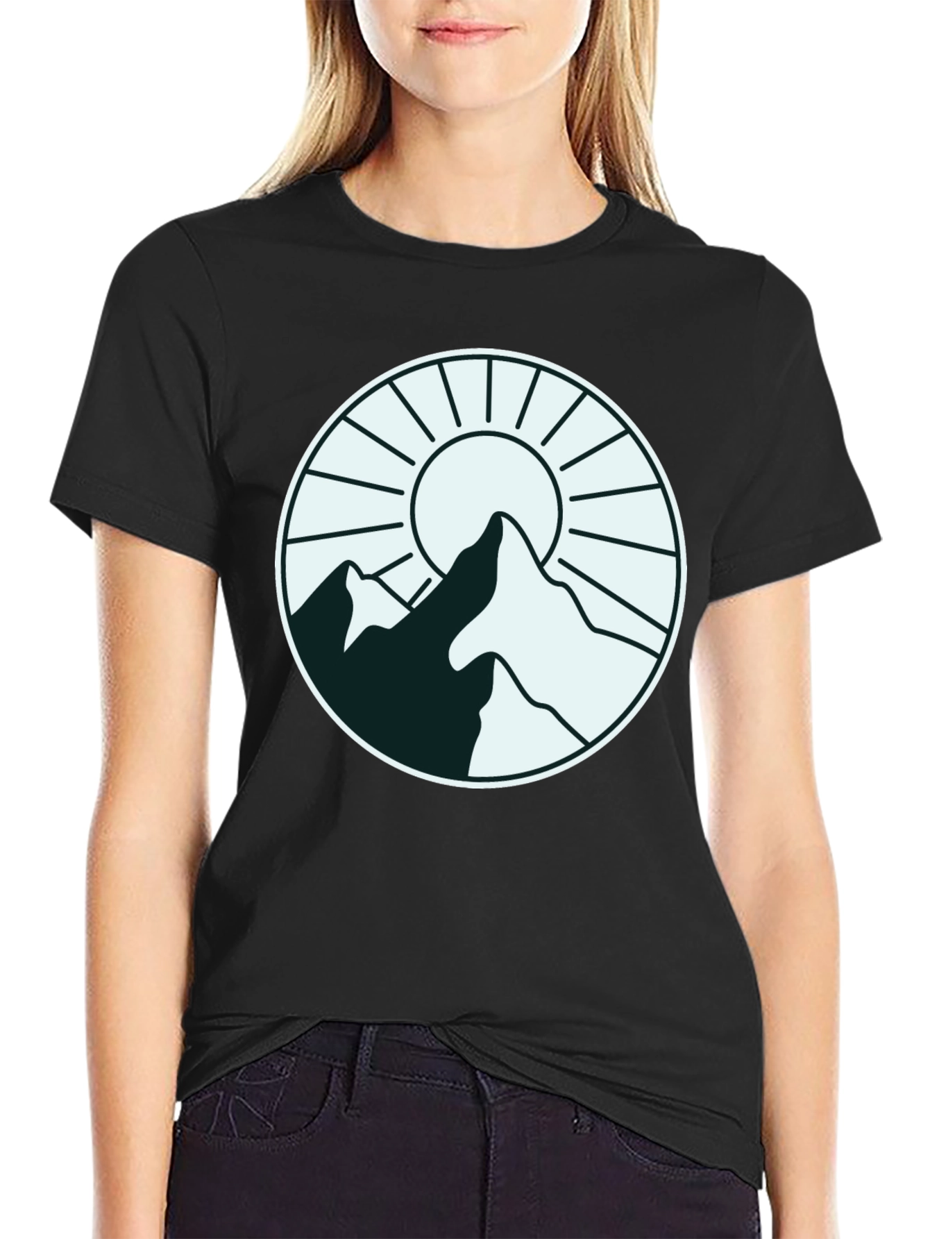 Mountain Sun Graphic Tee - Stylish Outdoor Design