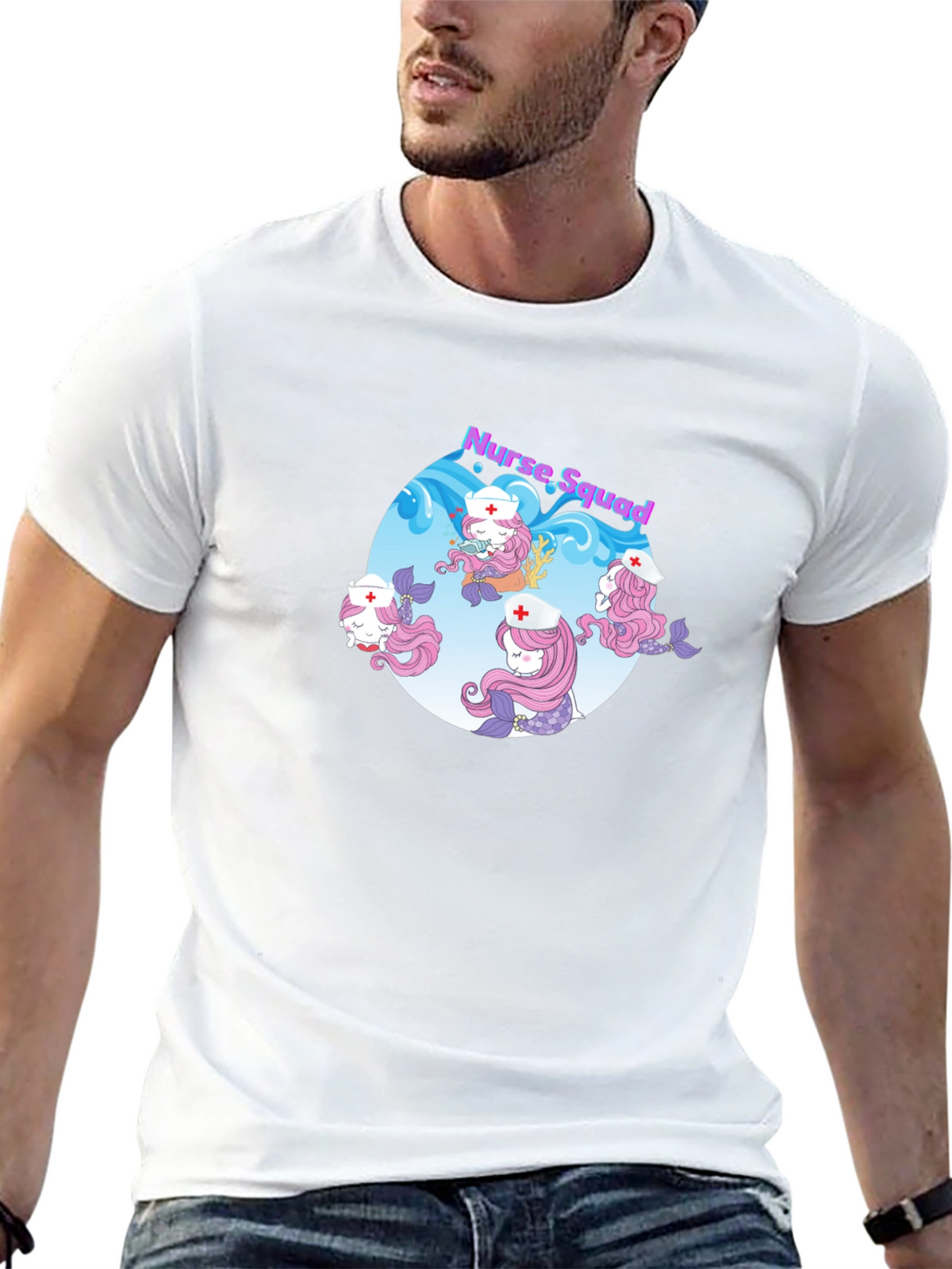 Nurse Squad Mermaid Graphic T-Shirt