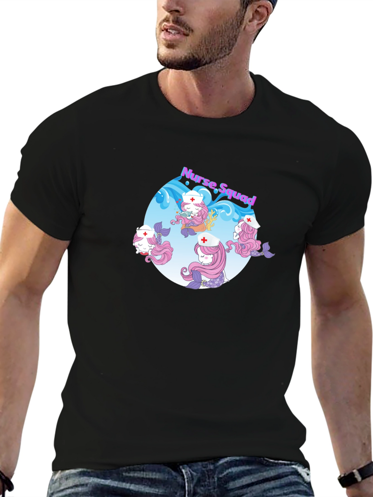 Nurse Squad Mermaid Graphic T-Shirt