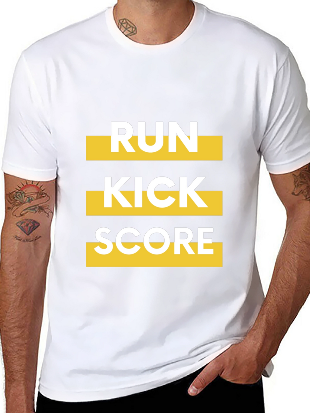 Run Kick Score Black Graphic Tee