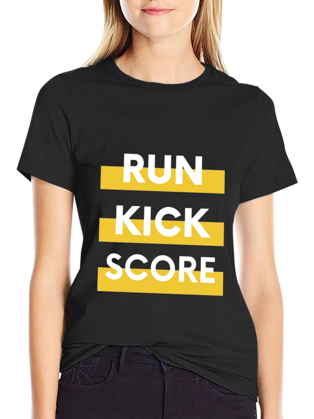 Run Kick Score Black Graphic Tee