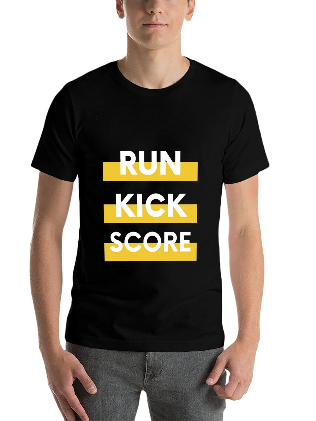 Run Kick Score Black Graphic Tee