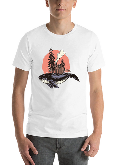 Whale Cabin Graphic Tee - Unique Design Black T-Shirt