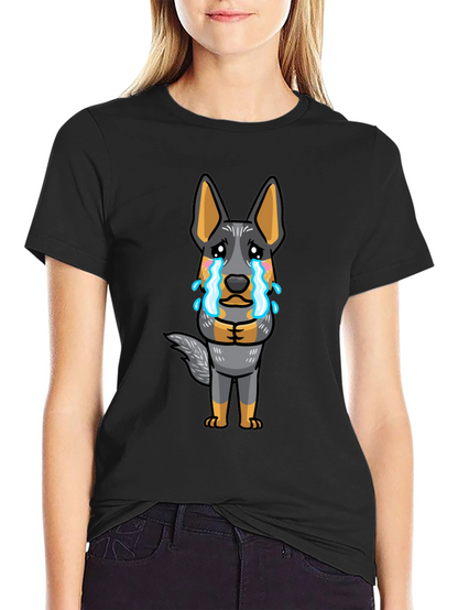 Sad Dog Cartoon Graphic Tee