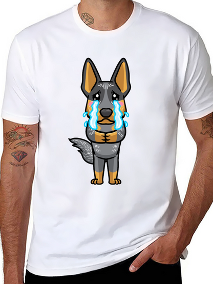 Sad Dog Cartoon Graphic Tee