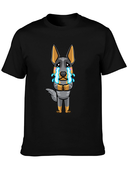 Sad Dog Cartoon Graphic Tee