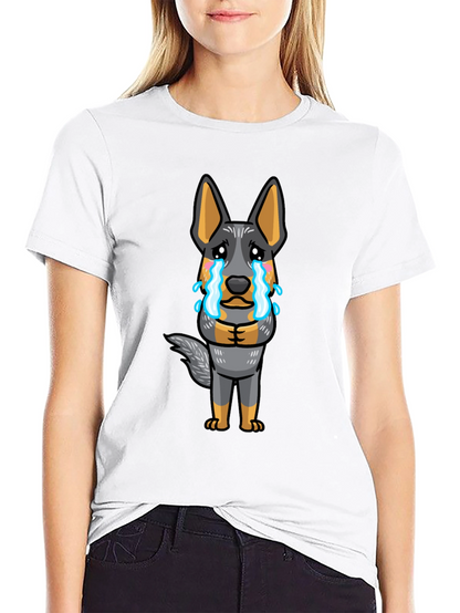 Sad Dog Cartoon Graphic Tee